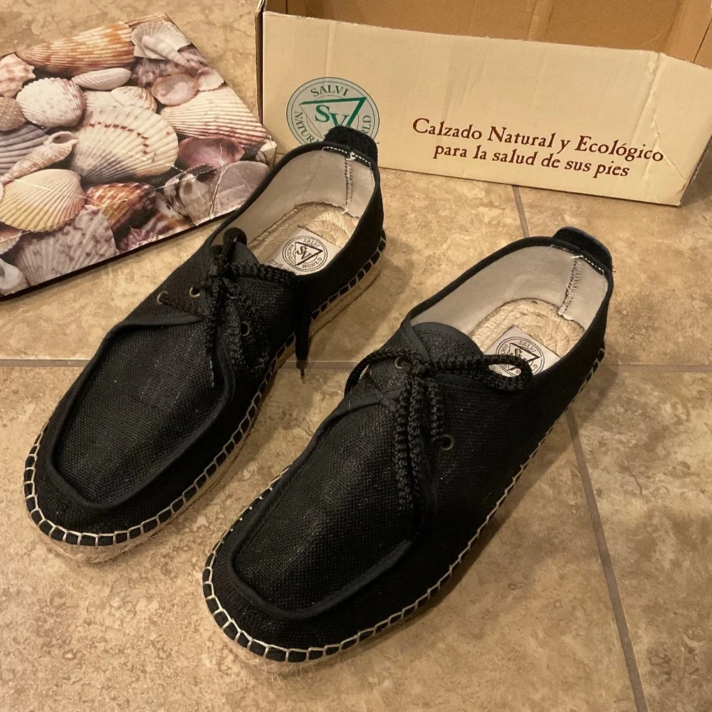 NATURAL WORLD Ecco Friendly Black Espadrilles EU 39 US 8.5